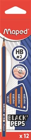 Maped háromszögletű grafitceruza készlet Black Peps Navy - HB (12 db)