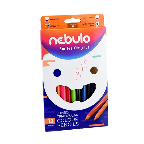 Nebulo háromszögletű Jumbo színes ceruza készlet - 12 szín/csomag