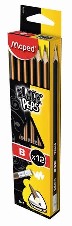 Maped háromszögletű grafitceruza radírral Black Peps - B