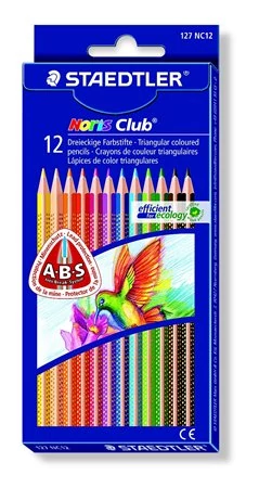 Staedtler háromszögletű színes ceruza készlet - 12 db/csomag - Noris Club