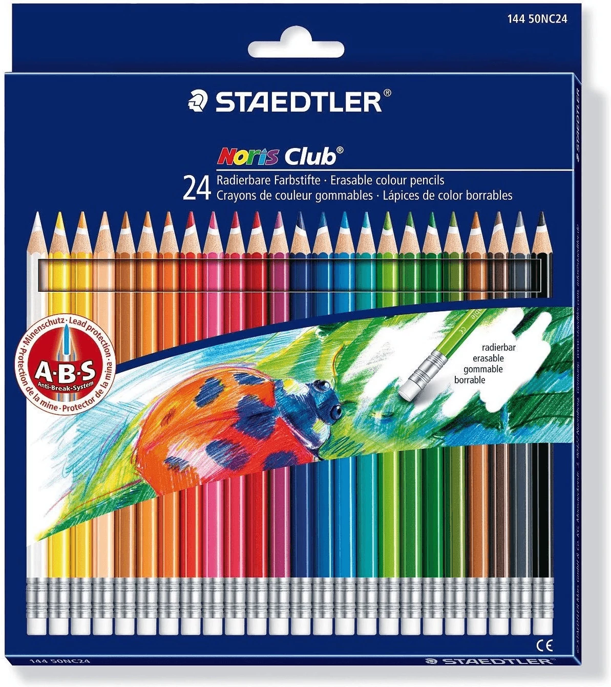 Staedtler hatszögletű színes ceruza készlet radírvéggel - 24 db/csomag - Noris Club