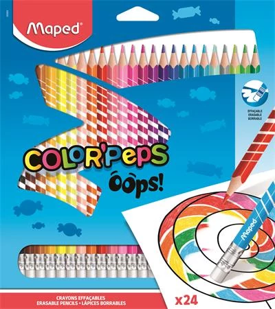 Maped háromszögletű színes ceruza készlet - Color Peps Oops radírvéggel - 24 db/csomag