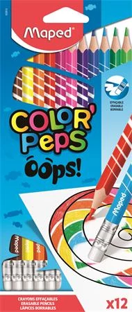 Maped háromszögletű színes ceruza készlet - Color Peps Oops radírvéggel - 12 db/csomag
