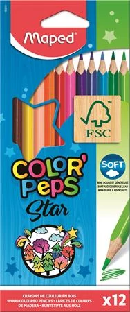 Maped háromszögletű színes ceruza készlet - Color Peps Star - 12 db/csomag
