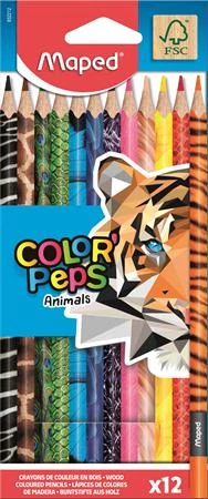 Maped háromszögletű színes ceruza készlet - Color Peps Animal - 12 db/csomag