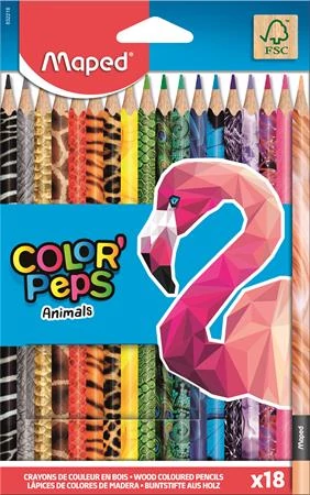 Maped háromszögletű színes ceruza készlet - Color Peps Animal - 18 db/csomag