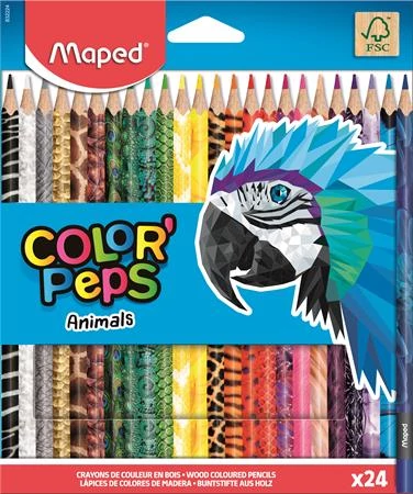 Maped háromszögletű színes ceruza készlet - Color Peps Animal - 24 db/csomag