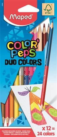 Maped háromszögletű kétvégű színes ceruza készlet - Color Peps Duo - 24 szín