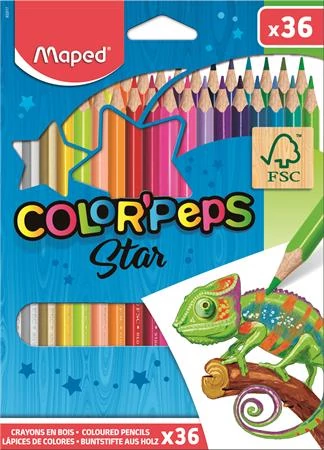 Maped háromszögletű színes ceruza készlet - Color Peps Star - 36 db/csomag