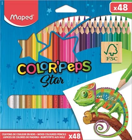 Maped háromszögletű színes ceruza készlet - Color Peps Star - 48 db/csomag