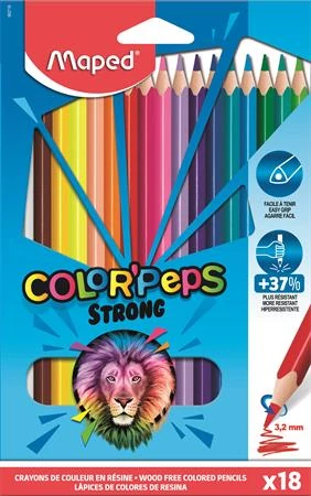 Maped háromszögletű színes ceruza készlet - Color Peps Strong - 18 db/csomag