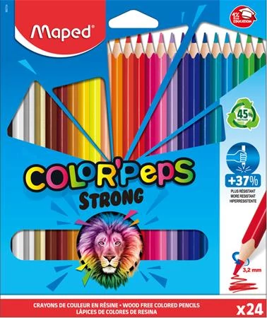 Maped háromszögletű színes ceruza készlet - Color Peps Strong - 24 db/csomag