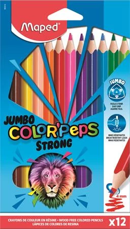 Maped háromszögletű színes ceruza készlet - Color Peps Strong Jumbo - 12 db/csomag