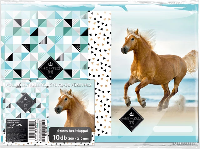 Lovas füzetborító A5 - 10 db/csomag - Geo Horse Beach