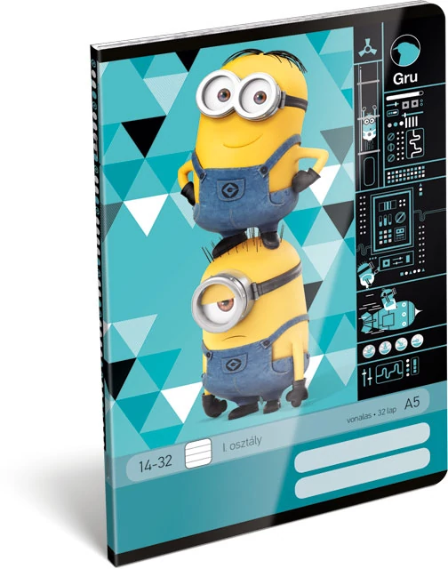 Minion Gadget vonalas füzet - A5 - 1. osztályos