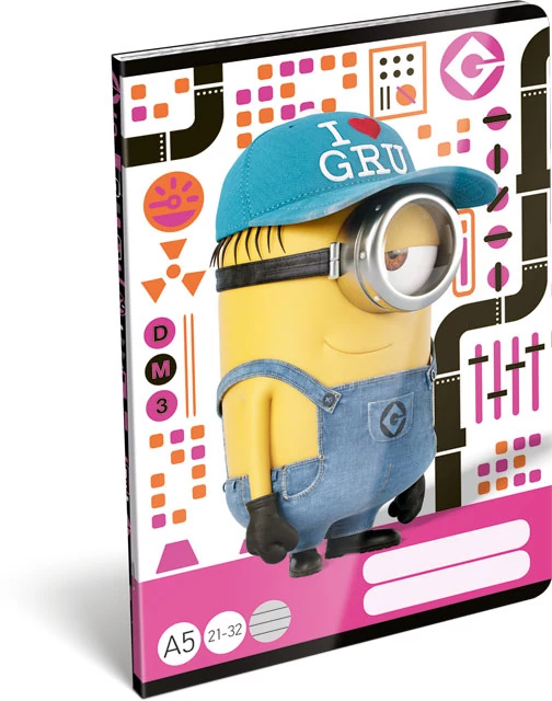 Minion Pink vonalas - A5 füzet - 4. osztálytól / 21-32