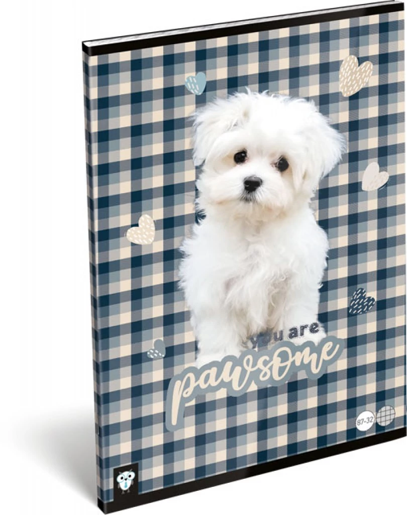 Kutyás kockás füzet - A4 - 87-32 - Kis Bagoly Pawsome