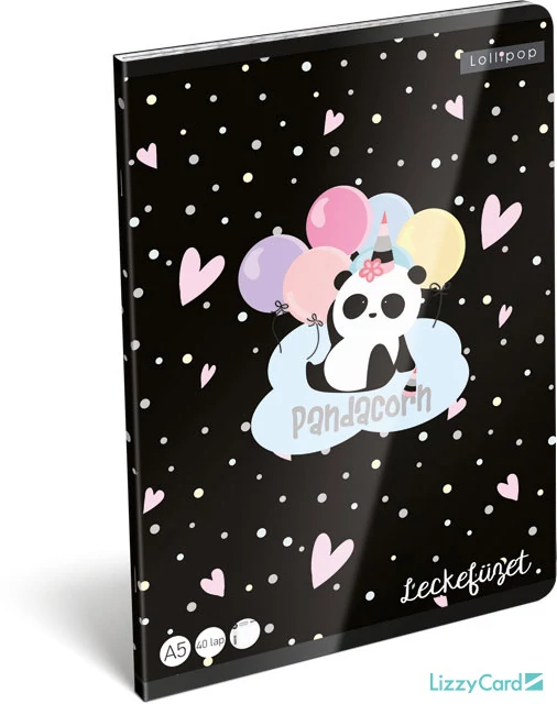 Panda-unikornis leckefüzet - A5 - Lollipop Pandacorn