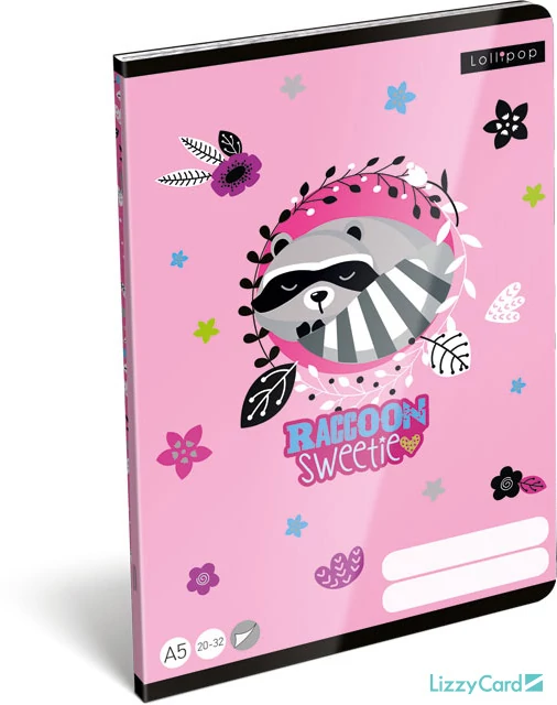 Mosómacis sima füzet - A5 - 20-32 - Lollipop Raccoon