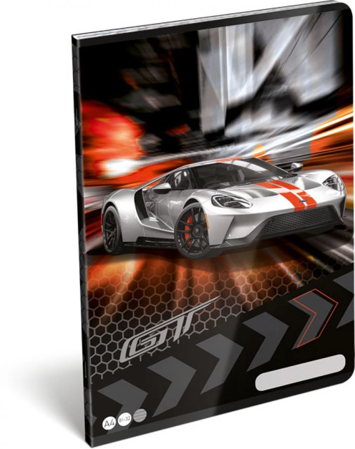 Sportkocsis vonalas füzet - A4 - 81-32 - Ford GT Silver