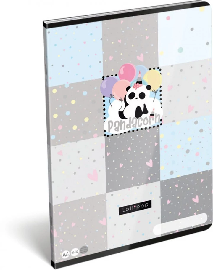 Panda unikornis vonalas füzet - A4 - 81-32 - Lollipop Pandacorn