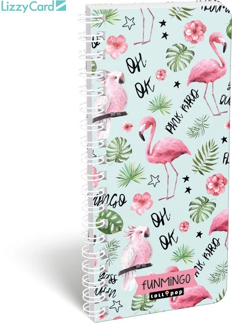 Flamingós exkluzív spirál szótár füzet - 90x200 mm - Lollipop Funmingo