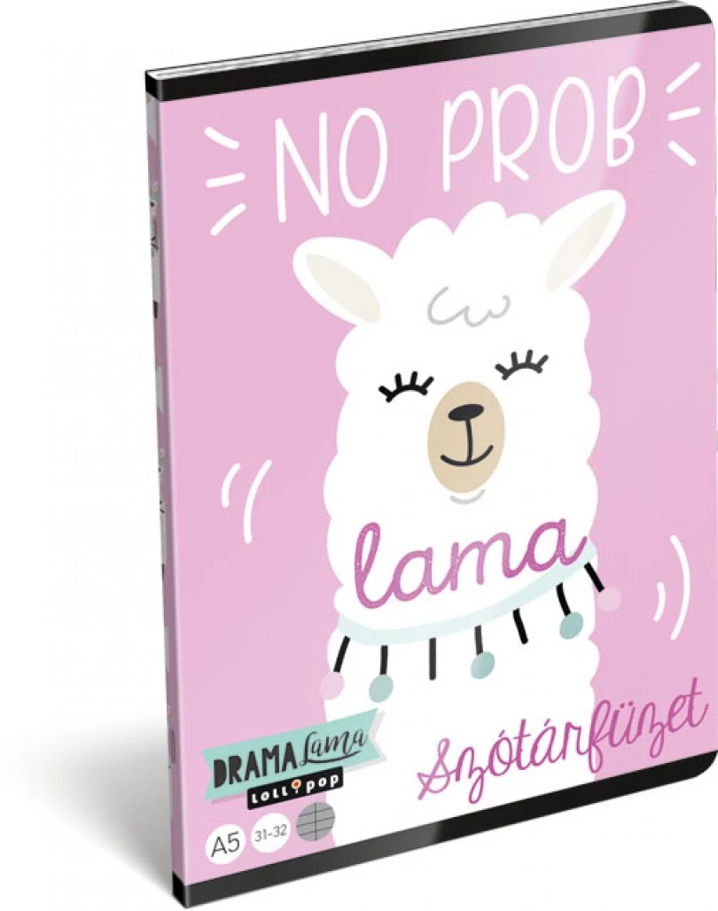 Lollipop Drama Lama Smile szótár füzet - A5 - 31-32 - lámás