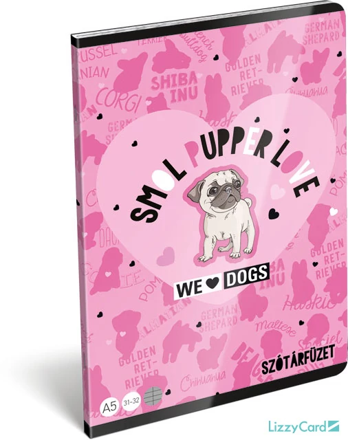 Kutyás szótár füzet - A5 - 31-32 - We love dogs Blue