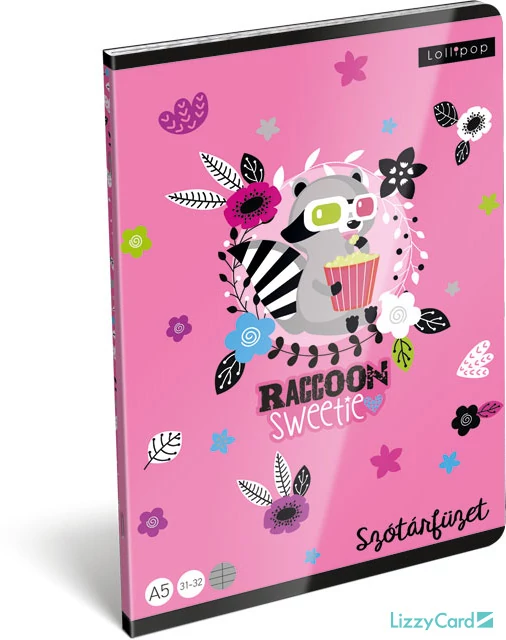 Mosómacis szótár füzet - A5 - 31-32 - Lollipop Raccoon