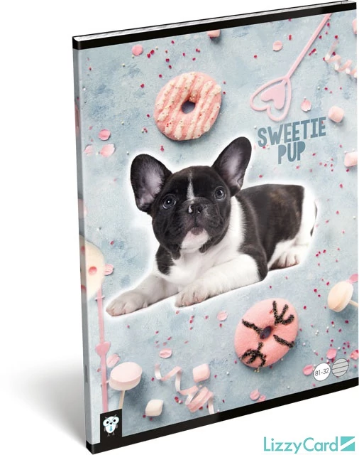 Kutyás vonalas füzet - A4 - 81-32 - Kis Bagoly Sweetie Pup