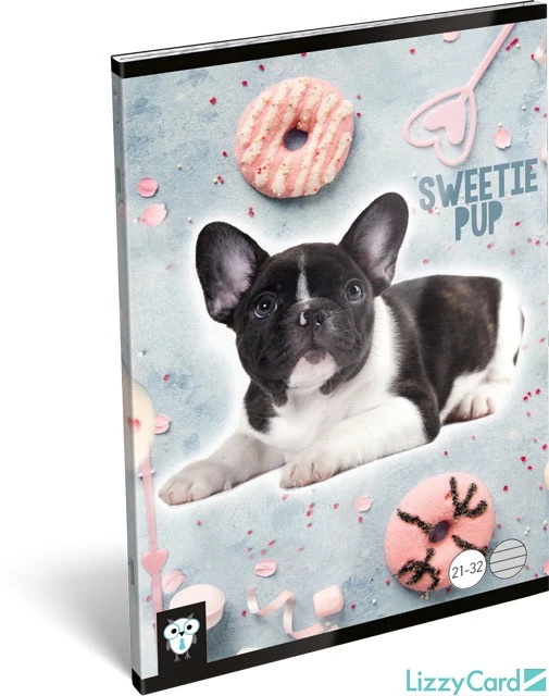 Kutyás vonalas füzet - A5 - 21-32 - Kis Bagoly Sweetie Pup