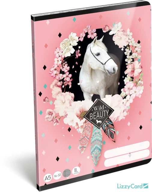 Lovas vonalas füzet - Wild beauty rose - A5 - 2. osztályos / 16-32