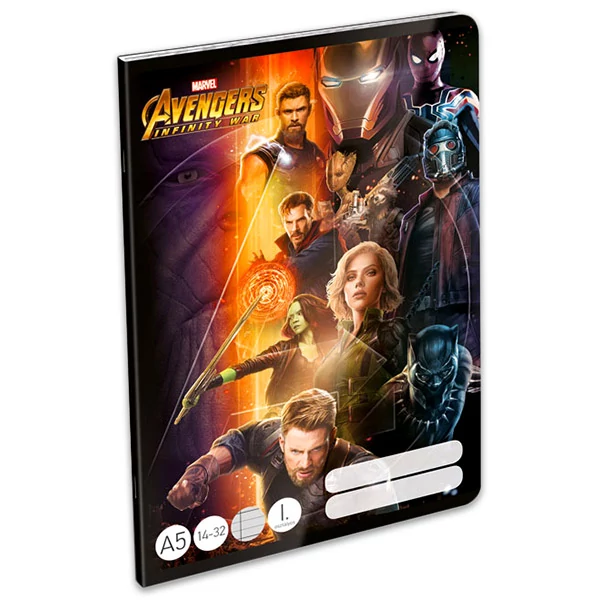 Bosszúállók vonalas A5 füzet - 1. osztályos / 14-32 - Avengers