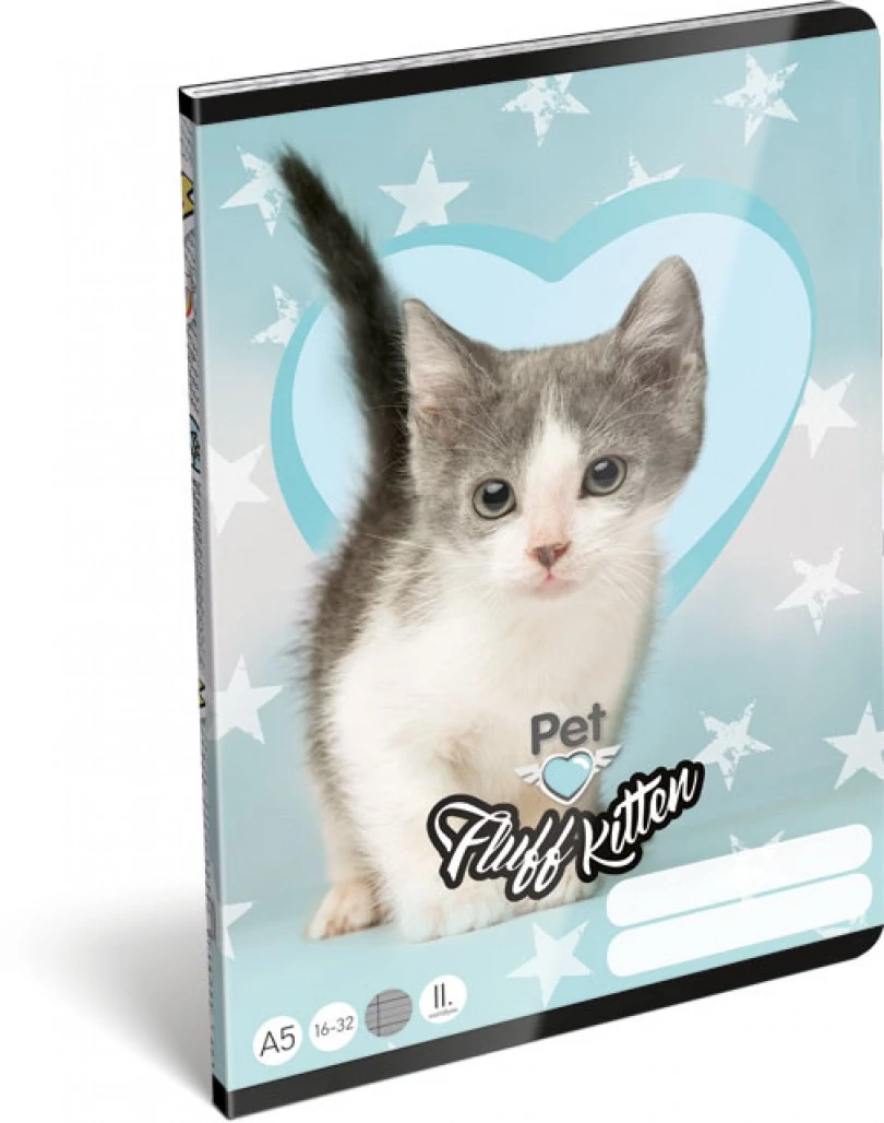 Pet Fluff Kitten vonalas füzet - A5 - 2. osztály / 16-32 - Cicás