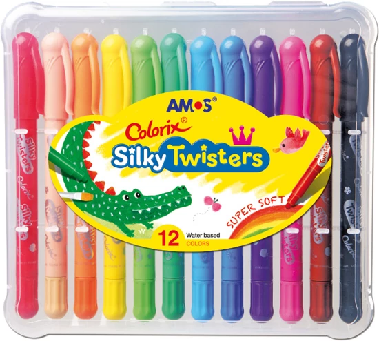 Aquarellkréta 3in1 - AMOS Twister Colorix 12 db/készlet - zsírkréta-pasztell-vízfesték