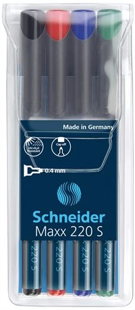 Alkoholos marker / filc készlet- Schneider Maxx 220 S - 0,4 mm - 4 különböző szín