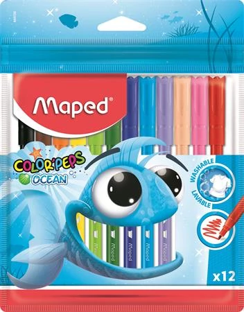 Filctoll készlet Maped Color Peps Ocean - kimosható - 12 szín