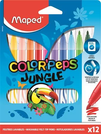 Filctoll készlet Maped Color Peps - 2,8 mm vonalvastagság - 12 szín - Jungle