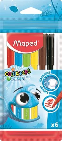 Filctoll készlet Maped Color Peps Ocean - kimosható - 6 szín