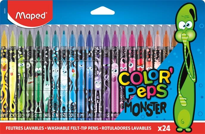 Filctoll készlet Maped Color Peps 2,8 mm vonalvastagság - Monster - 24 szín