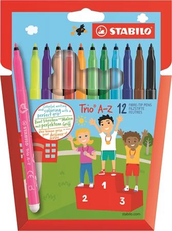 Stabilo Trio A-Z filctoll készlet - 0,7 mm vonalvastagság - 12 szín