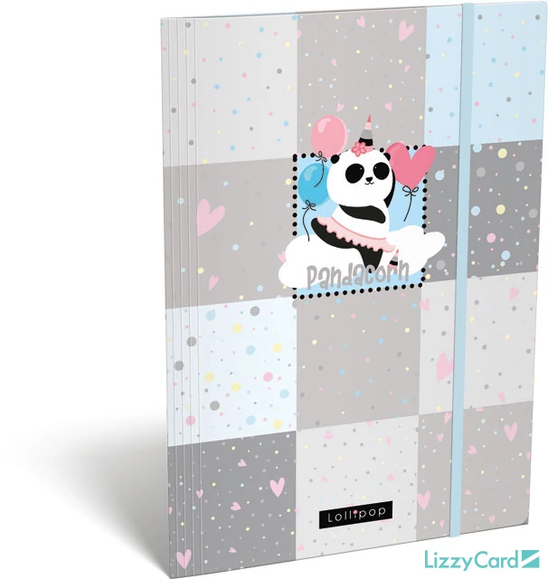 Panda-unikornis A4 gumis mappa - Lollipop Pandacorn