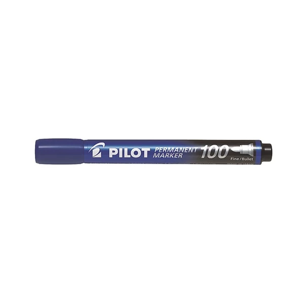 Alkoholos marker / filc - kerek / kúpos végű - PILOT 100 - kék