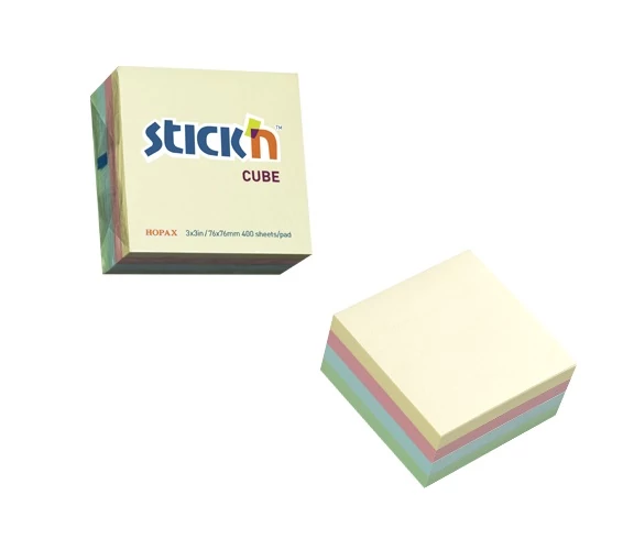Öntapadós jegyzettömb - 400 lapos pasztell mix post-it 76x76 mm - Stick'N