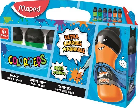 Tempera - Maped palackos tempera - 6 szín - másodlagos színek - Ultra washable
