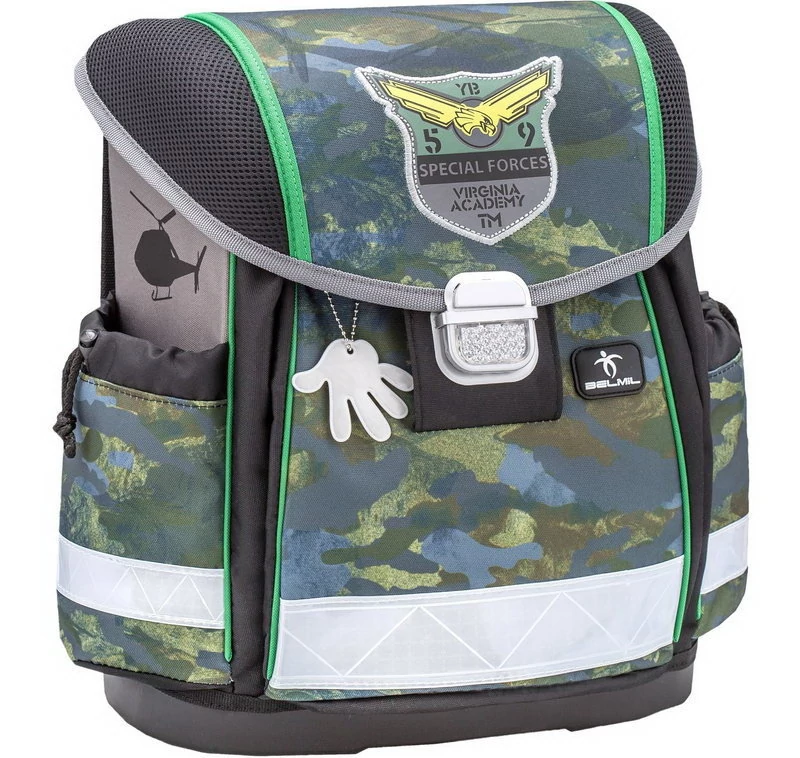 Belmil Classy merevfalú ergonómikus iskolatáska hátizsák - Camouflage - terepmintás