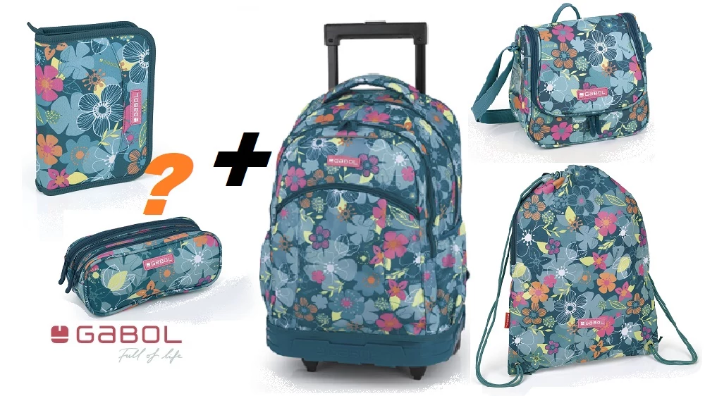 Gabol Aloha prémium ergonómikus gurulós iskolatáska szett - 4 részes