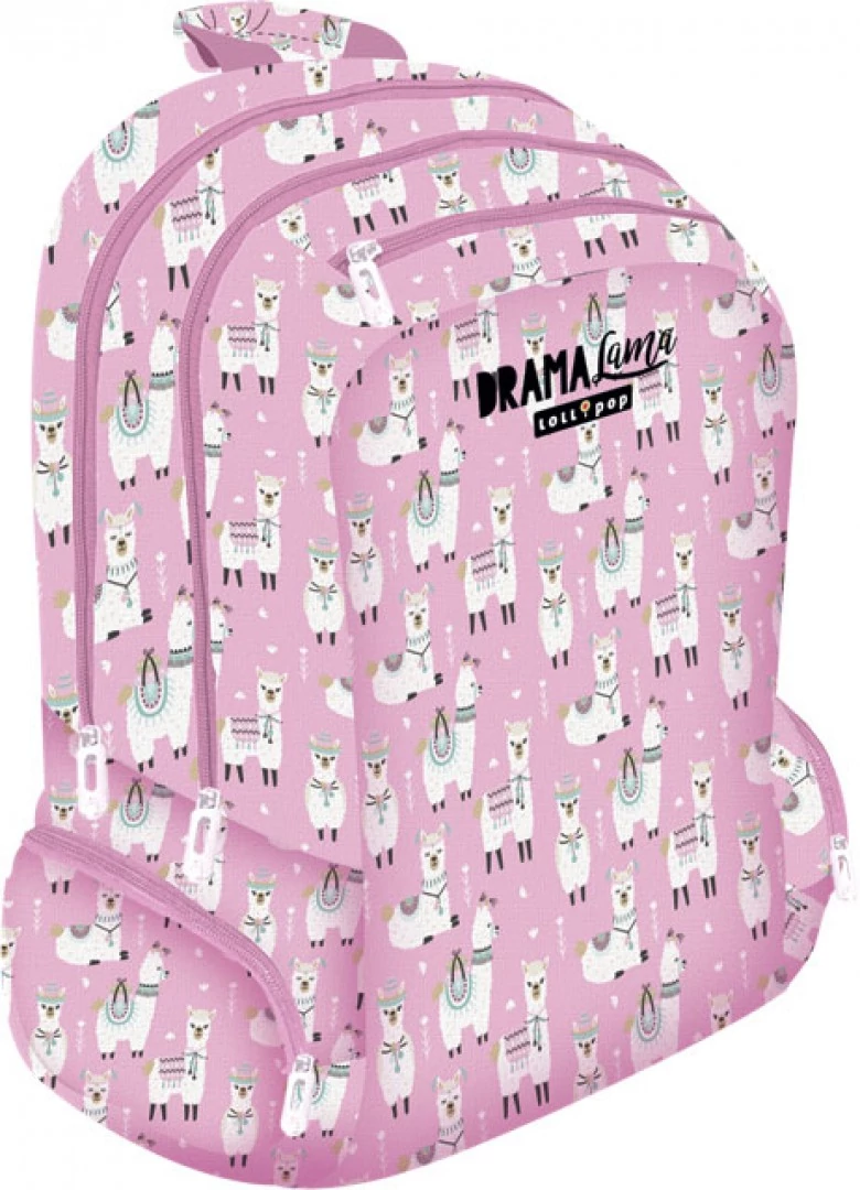Lollipop Drama Lama Pink Teen+ hátizsák - lámás iskolatáska