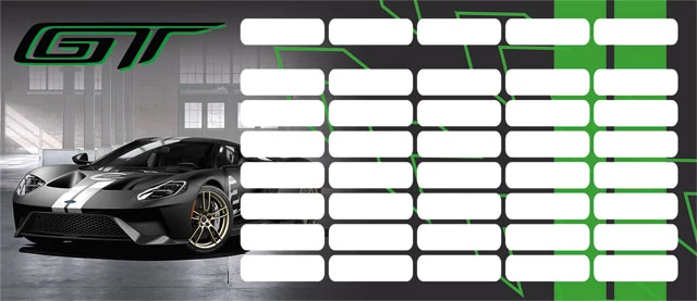 Ford GT órarend - mini - Sportkocsi 2020 zöld