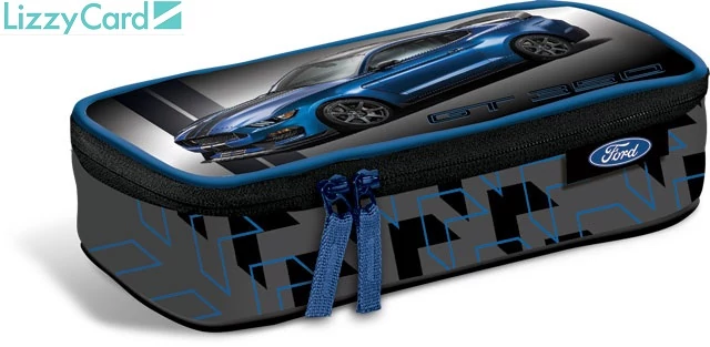 Ford Mustang Blue ovális bedobálós tolltartó belső gumipántos klapnival 2020